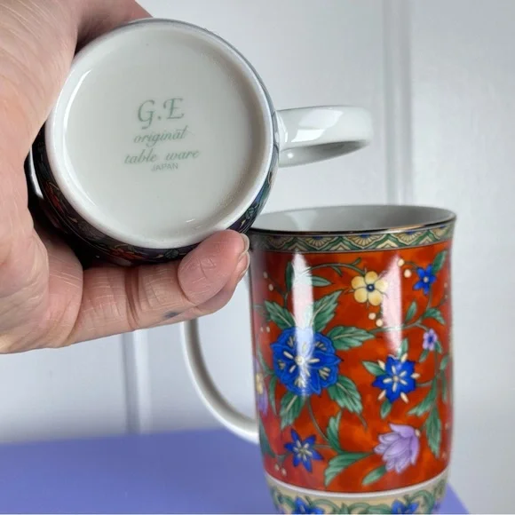 NEW G.E Original Floral Mug Set